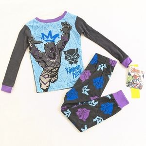 Marvel Avengers Black Panther Boys Pajamas 2 Piece Set , New With Tag, Size 5/6
